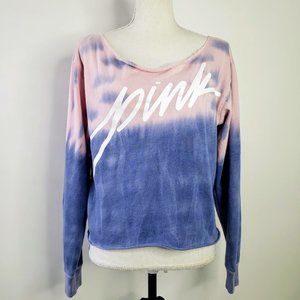Pink Victoria's Secret Women’s Tie Dye Strapped Open Back Crop Sweatshirt Top XS